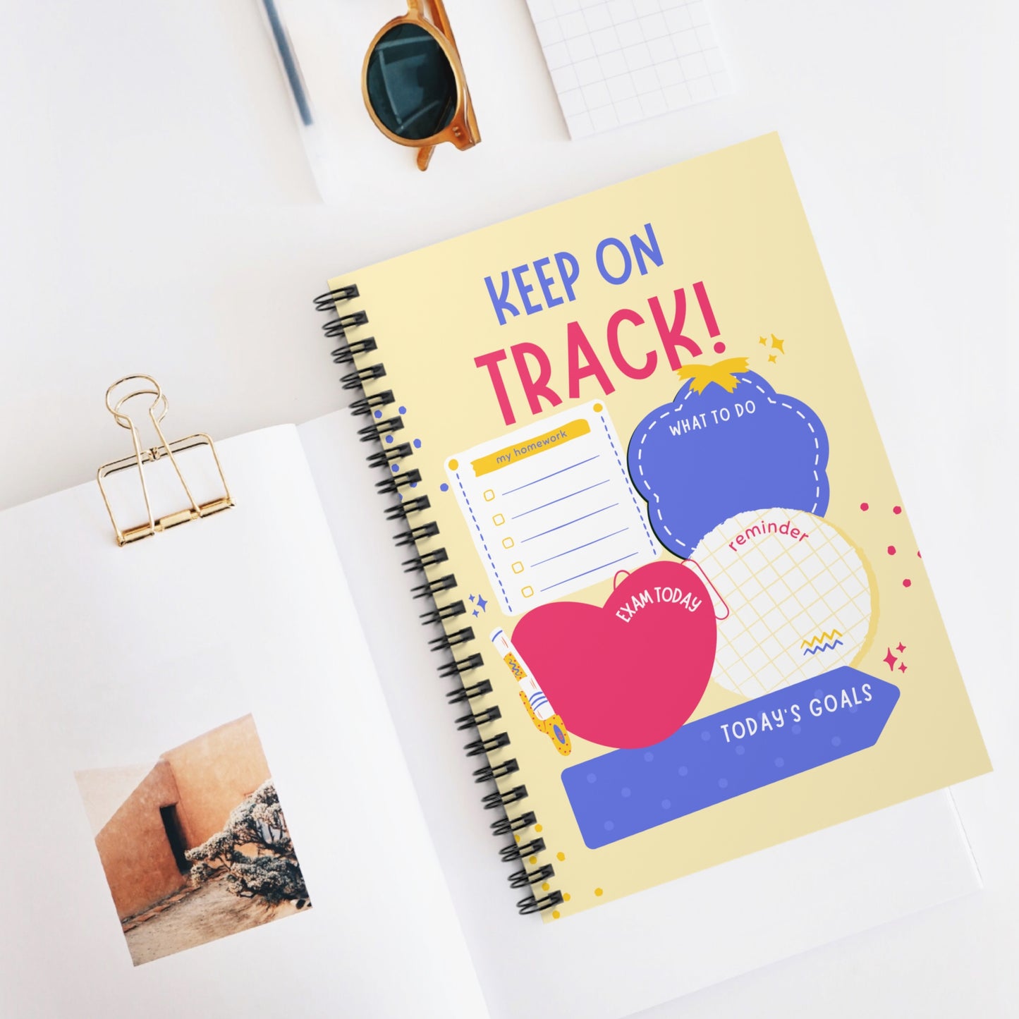 Keep On Track Journal - Spiral Notebook - Ruled Line